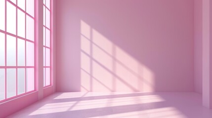Fototapeta premium A pink room with a white ceiling and pink walls