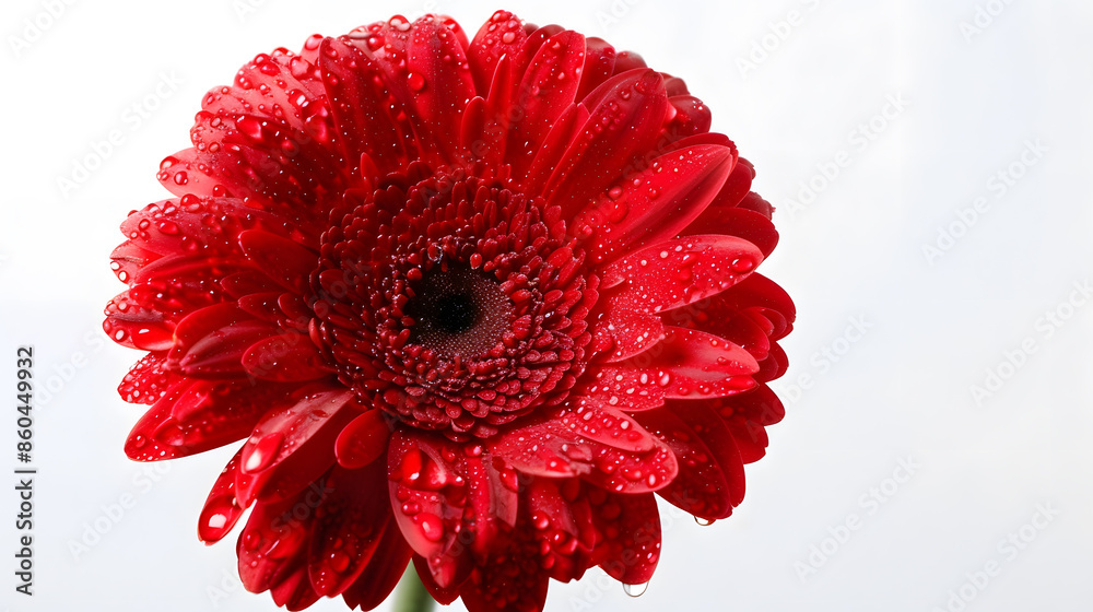 Poster gerbera flower with water drop isolated on white background : generative ai