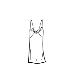 Woman Dress Flat Sketch Technical Illustration