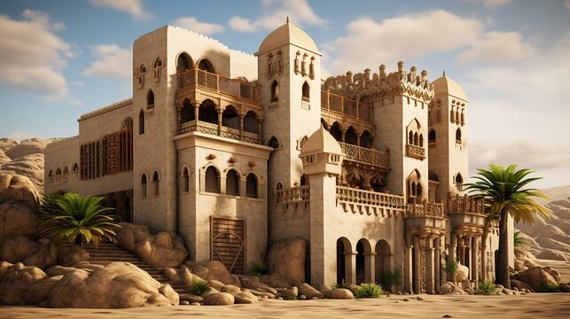 Ancient historical monuments and monuments, ancient mud mosques built in the Islamic style, an ancient medieval mosque, a building dating back to the royal renaissance of the United Arab Emirates.