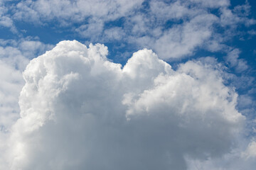 White clouds against a blue sky