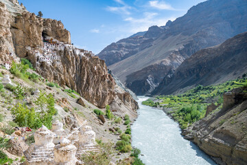 Puktal Monastery in Zanskar, Himalayas mountains, Ladakh, India
