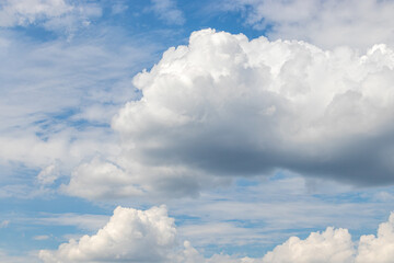 White clouds against a blue sky