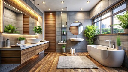 Luxurious Urban Oasis Bathroom. 