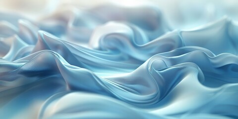 Obraz premium Delicate pastel waves of fabric in shades of pink, purple, and blue, creating a serene and ethereal visual effect with a sense of gentle movement.