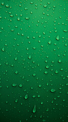 Water Drops, Rain and Dew on Green Background, Abstract Image, Texture, Pattern Background, Wallpaper, Background, Cell Phone Cover and Screen, Smartphone, Computer, Laptop, 9:16 and 16:9 Format - PNG