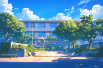 Fototapeta premium Anime Background School