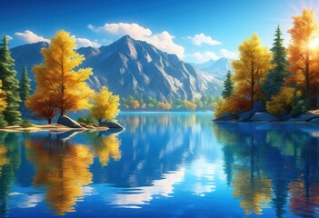 sparkling water mirror blue tranquil nature scene clear reflections crystal lake, sky, serene, peaceful, idyllic, transparent, shimmering, pristine, aqua, pure