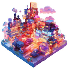 Cute 3D City Illustration