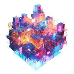 Cute 3D City Illustration
