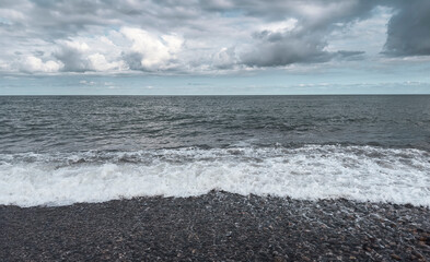 Summer Seascape with Beautiful Clouds