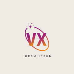 Alphabet letter VX XV unique logo vector template illustration