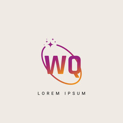 Creative minimal WQ QW letter business logo initial based Monogram icon vector
