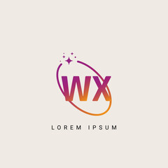 Creative minimal WX XW letter business logo initial based Monogram icon vector