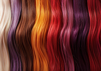 Naklejka premium Color hair swatch,colorful texture