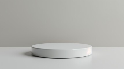 Single round podium on a light grey surface