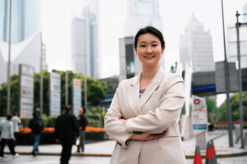 Confident Businesswoman in Urban Setting