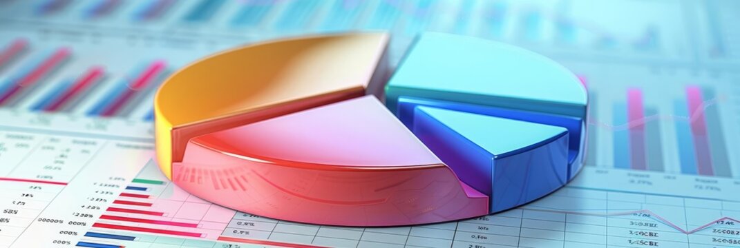 A colorful pie chart on a financial report.