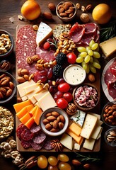 elegant charcuterie boards displaying assorted meats, arrangement, gourmet, sliced, presentation, variety, appetizer, platter, delicious, culinary, stylish