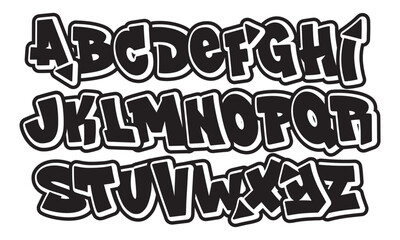 Alphabet in hand-drawn street art graffiti style. vector graffiti alphabet on a white background © дима селиванов