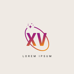 Creative minimal XV VX letter business logo initial based Monogram icon vector