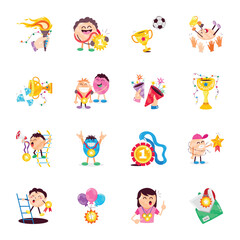 Basic RGBHandy Set of Success Flat Stickers 

