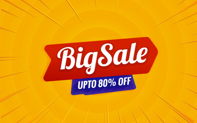 big sale banner template yellow