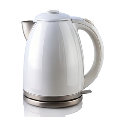 Fototapeta premium white electric kettle solated on background