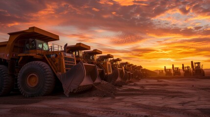 Heavy Machinery at Sunset