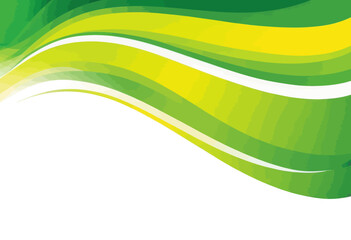 Abstract Art: Vibrant Wave Design with Green and Yellow Colors