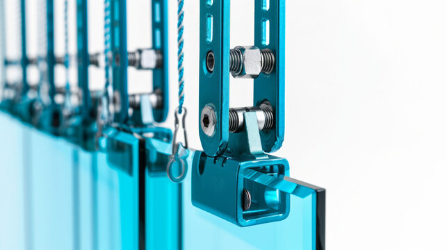 Glass lifting devices for safely lifting and lowering heavy glass panels isolated on white background