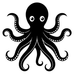 simple clean octopus icon, flat icon