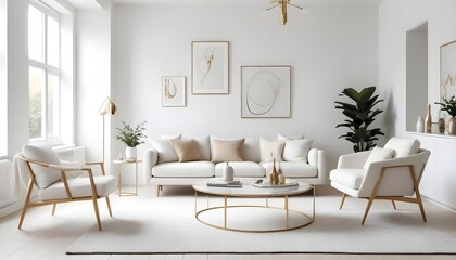 white and gold theme modern interior design
