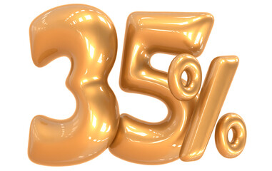 35 Percent Number 3d Rendering