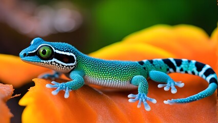 Fototapeta premium nano materials inspired by gecko feet with intricate patterns and vibrant colors representing adhesive properties