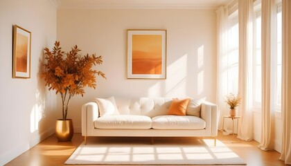 Fototapeta premium white and gold theme modern interior design