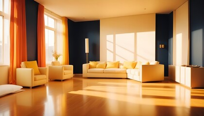 Fototapeta premium white and gold theme modern interior design