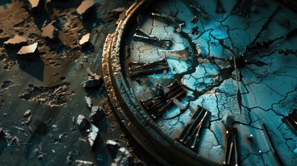 Obraz premium Broken clock, passing away. Generative AI