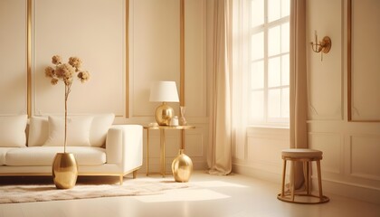 white and gold theme modern interior design