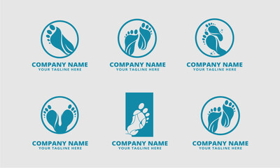set of footprint logo vector icon