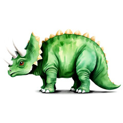baby triceratops in minimalistic watercolor