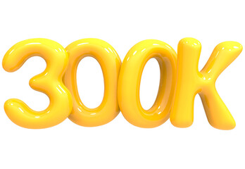 300k Follower 3d Render Gold 