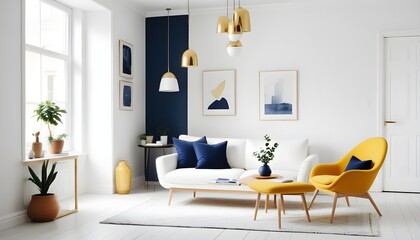 white and gold theme modern interior design