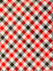 Photo of plaid fabric in red, black and white colors is also suitable for wrapping 3D models