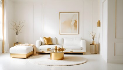 white and gold theme modern interior design