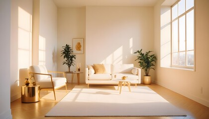 white and gold theme modern interior design