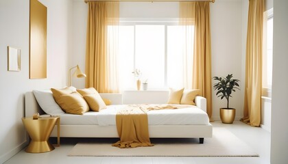 white and gold theme modern interior design