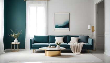 Fototapeta premium white and gold theme modern interior design