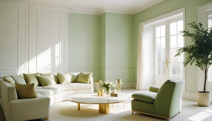 white and gold theme modern interior design