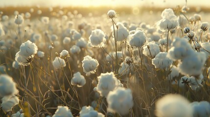 White, fluffy cotton balls adorn the field, ready for harvest.